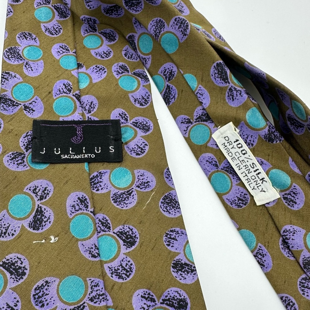 Vintage flowery silk tie from Julius - Picture 3 of 3